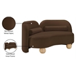 Pemberly Row Modern / Contemporary Brown Velvet Fabric Loveseat