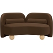 Pemberly Row Modern / Contemporary Brown Velvet Fabric Loveseat