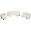 Pemberly Row Modern / Contemporary Cream Velvet Fabric Loveseat