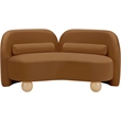 Pemberly Row Modern / Contemporary Saddle Velvet Fabric Loveseat