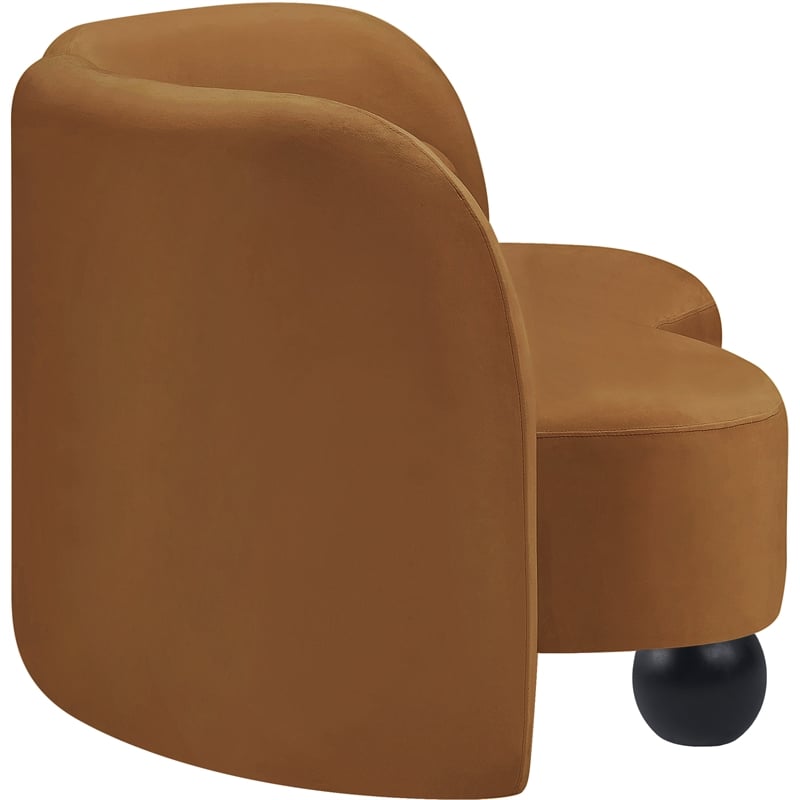 Pemberly Row Modern / Contemporary Saddle Velvet Fabric Loveseat