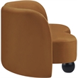 Pemberly Row Modern / Contemporary Saddle Velvet Fabric Loveseat