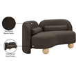 Pemberly Row Modern / Contemporary Brown Boucle Fabric Loveseat