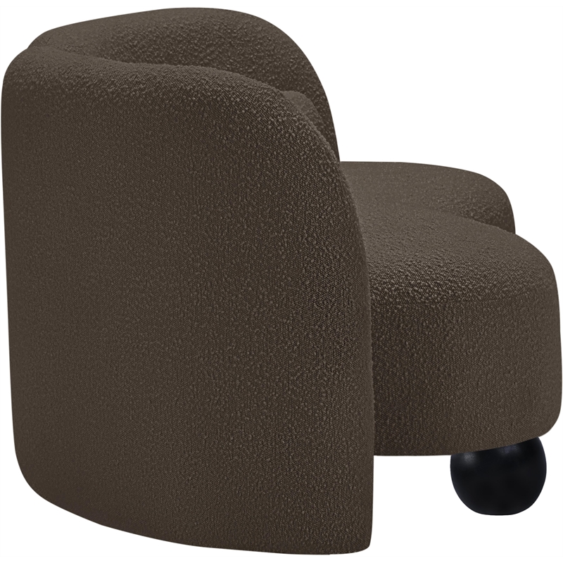 Pemberly Row Modern / Contemporary Brown Boucle Fabric Loveseat