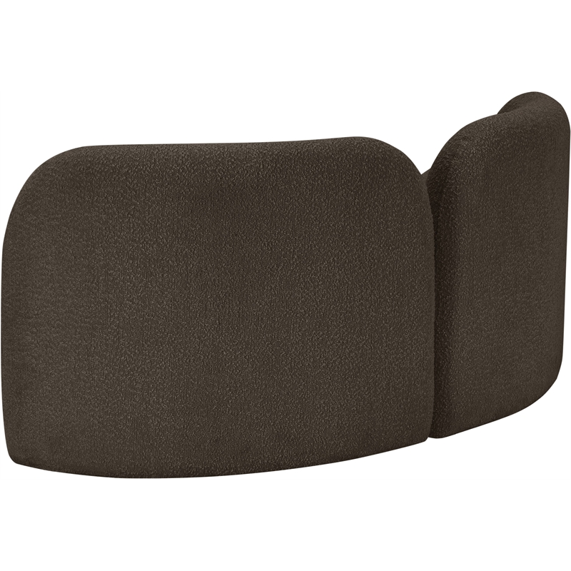 Pemberly Row Modern / Contemporary Brown Boucle Fabric Loveseat