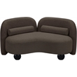 Pemberly Row Modern / Contemporary Brown Boucle Fabric Loveseat