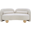 Pemberly Row Modern / Contemporary Cream Boucle Fabric Loveseat