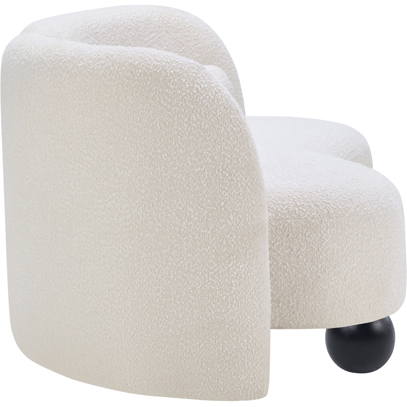 Pemberly Row Modern / Contemporary Cream Boucle Fabric Loveseat