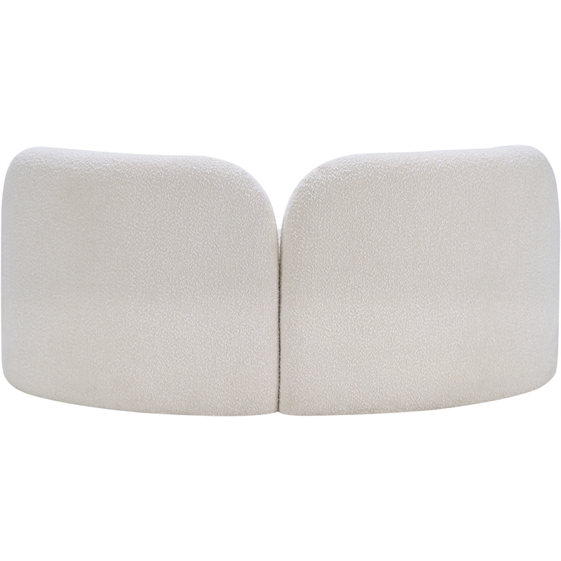 Pemberly Row Modern / Contemporary Cream Boucle Fabric Loveseat
