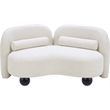 Pemberly Row Modern / Contemporary Cream Boucle Fabric Loveseat