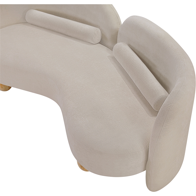 Pemberly Row Modern / Contemporary Beige Chenille Fabric Loveseat