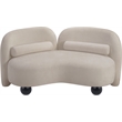Pemberly Row Modern / Contemporary Beige Chenille Fabric Loveseat