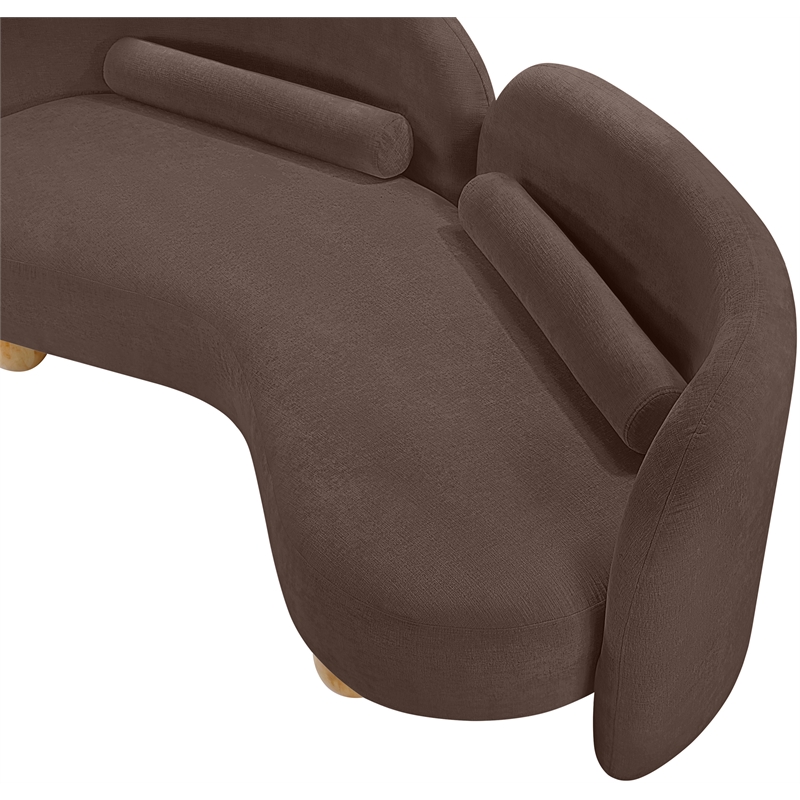 Pemberly Row Modern / Contemporary Brown Chenille Fabric Loveseat