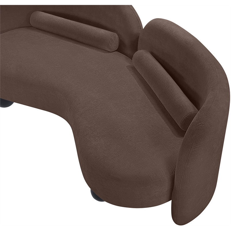 Pemberly Row Modern / Contemporary Brown Chenille Fabric Loveseat