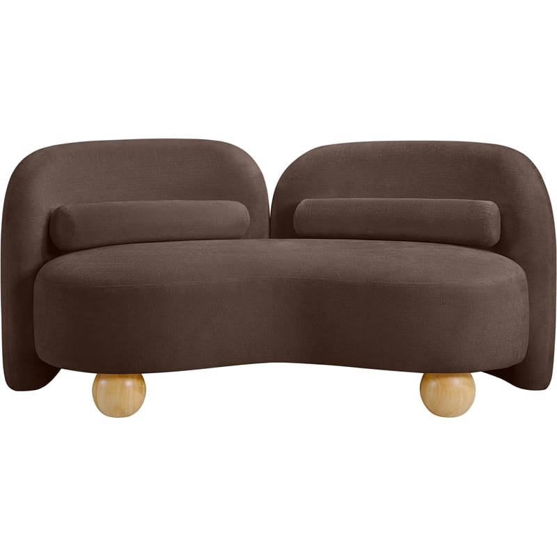 Pemberly Row Modern / Contemporary Brown Chenille Fabric Loveseat