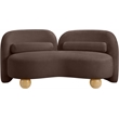 Pemberly Row Modern / Contemporary Brown Chenille Fabric Loveseat