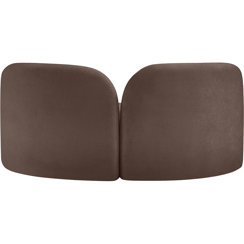 Pemberly Row Modern / Contemporary Brown Chenille Fabric Loveseat