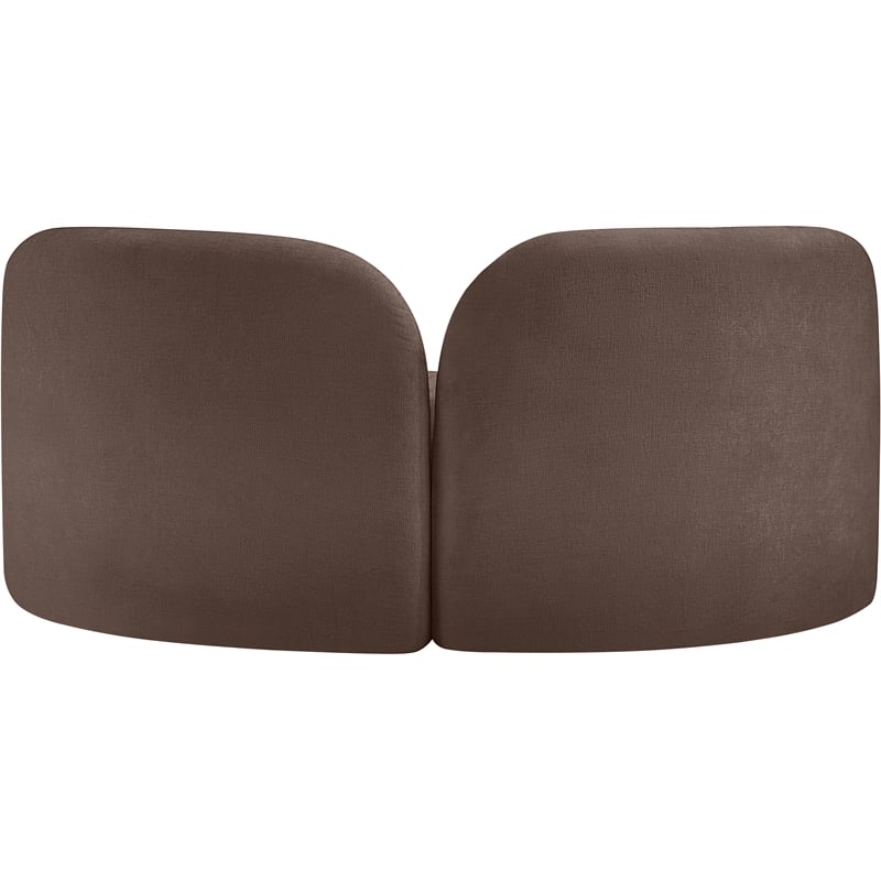 Pemberly Row Modern / Contemporary Brown Chenille Fabric Loveseat