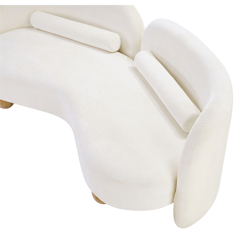 Pemberly Row Modern / Contemporary Cream Chenille Fabric Loveseat