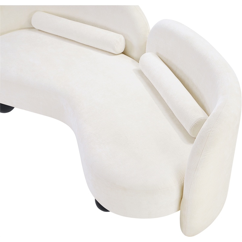 Pemberly Row Modern / Contemporary Cream Chenille Fabric Loveseat