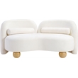 Pemberly Row Modern / Contemporary Cream Chenille Fabric Loveseat