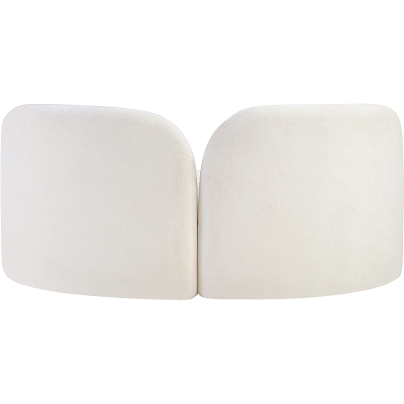 Pemberly Row Modern / Contemporary Cream Chenille Fabric Loveseat