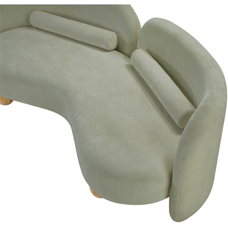 Pemberly Row Modern / Contemporary Mint Chenille Fabric Loveseat