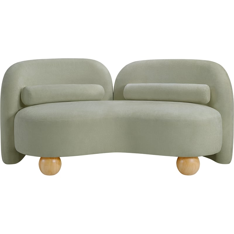 Pemberly Row Modern / Contemporary Mint Chenille Fabric Loveseat