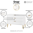 Pemberly Row Modern Engineered Wood Dresser with 3-Drawers in White