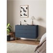 Pemberly Row Modern Engineered Wood Dresser with 3-Drawers in Midnight Blue