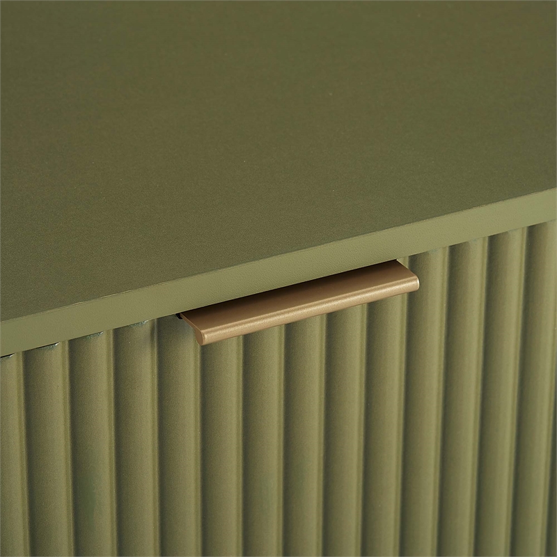 Pemberly Row Modern Engineered Wood Dresser with 3-Drawers in Olive Green