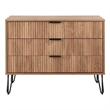 Pemberly Row Modern Engineered Wood Dresser with 3-Drawers in Golden Brown