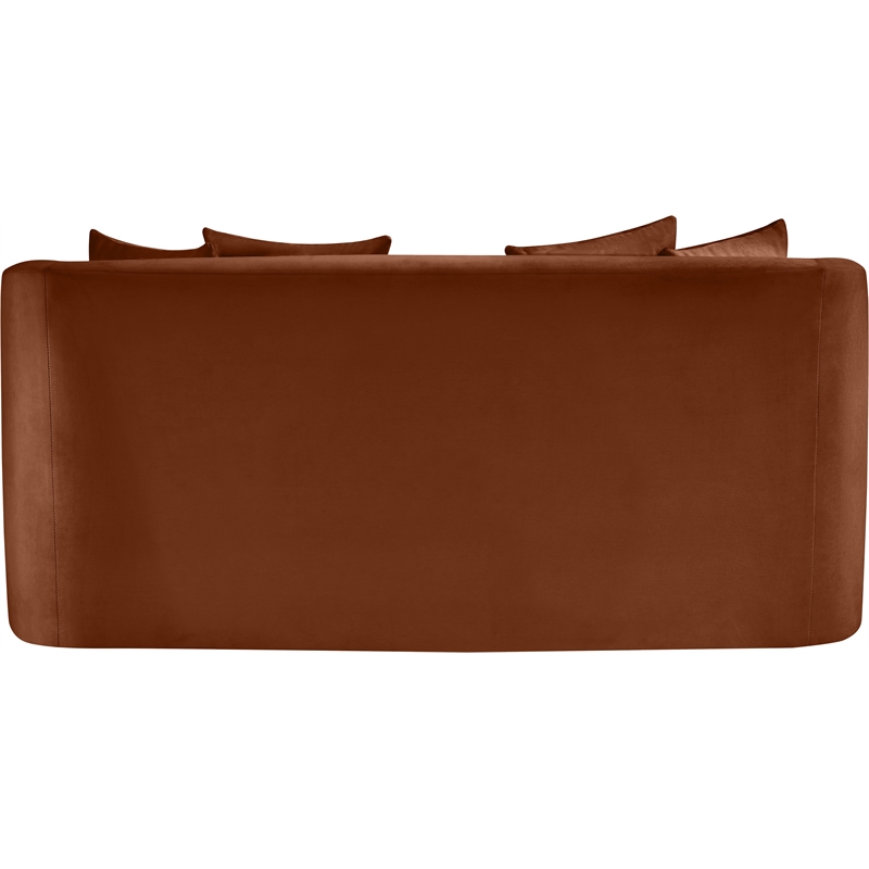 Pemberly Row Modern / Contemporary Cognac Velvet Fabric Loveseat