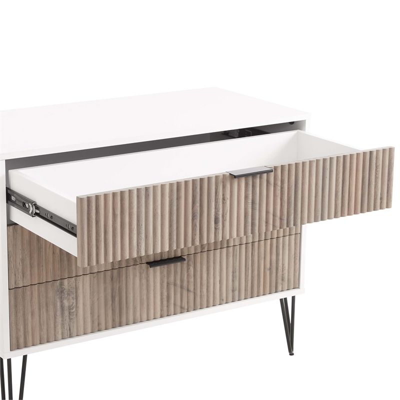Pemberly Row Modern Engineered Wood Dresser with 3-Drawers in Multi-Color