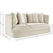 Pemberly Row Modern / Contemporary Cream Velvet Fabric Loveseat