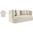 Pemberly Row Modern / Contemporary Cream Velvet Fabric Loveseat