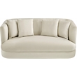 Pemberly Row Modern / Contemporary Cream Velvet Fabric Loveseat