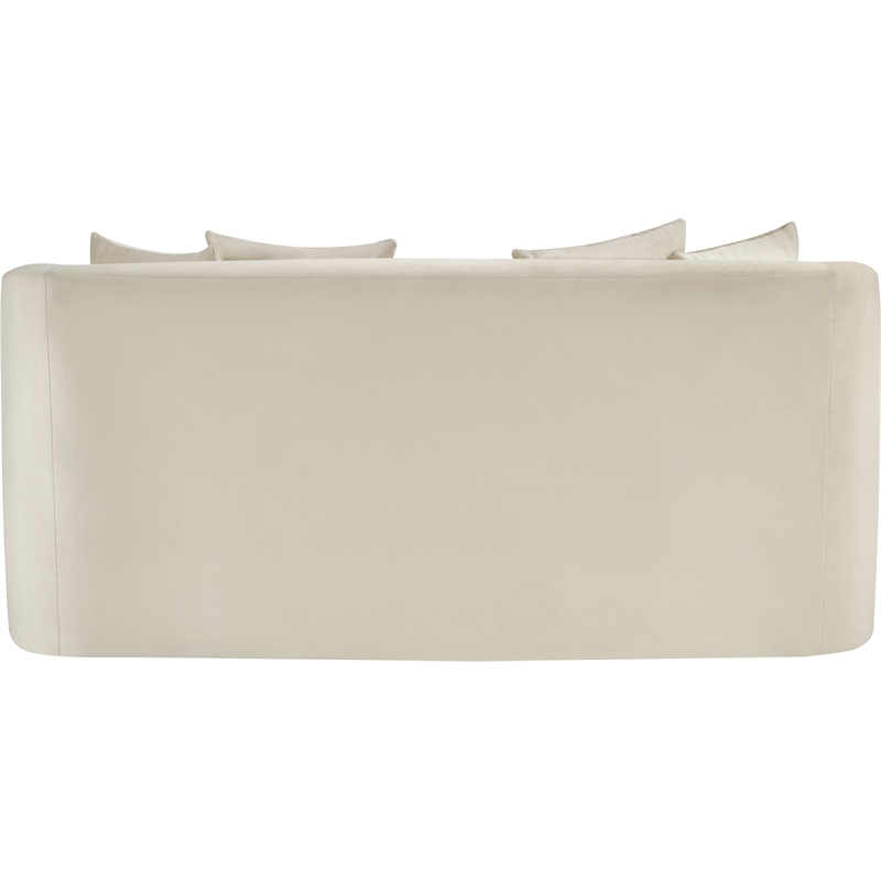 Pemberly Row Modern / Contemporary Cream Velvet Fabric Loveseat