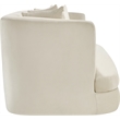 Pemberly Row Modern / Contemporary Cream Velvet Fabric Loveseat