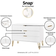 Pemberly Row 2-Piece Standard 3-Drawer Dresser and 1.0 Nightstand in White