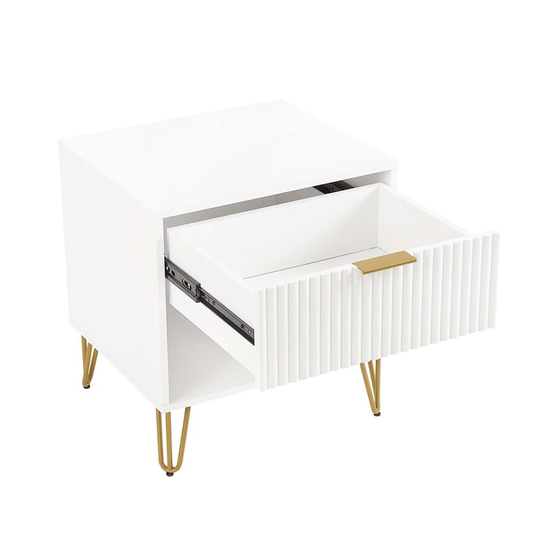 Pemberly Row 2-Piece Standard 3-Drawer Dresser and 1.0 Nightstand in White