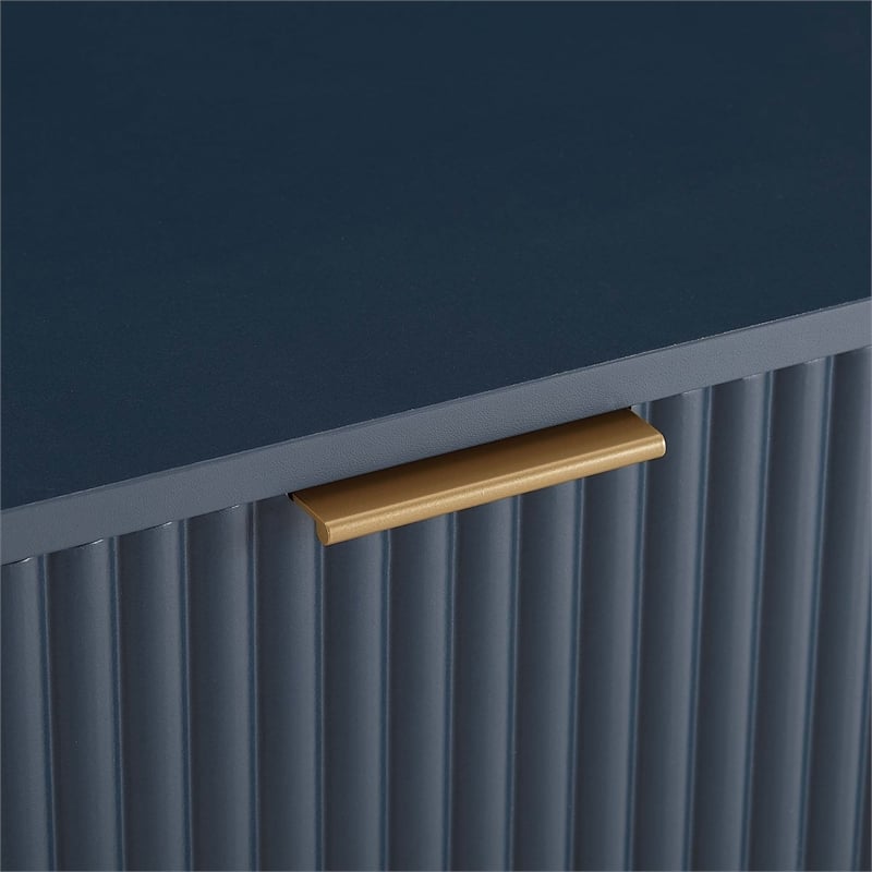 Pemberly Row 2-Piece Standard 3-Drawer Dresser and 1.0 Nightstand in Blue