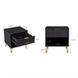 Pemberly Row 2-Piece Standard 3-Drawer Dresser and 1.0 Nightstand in Black