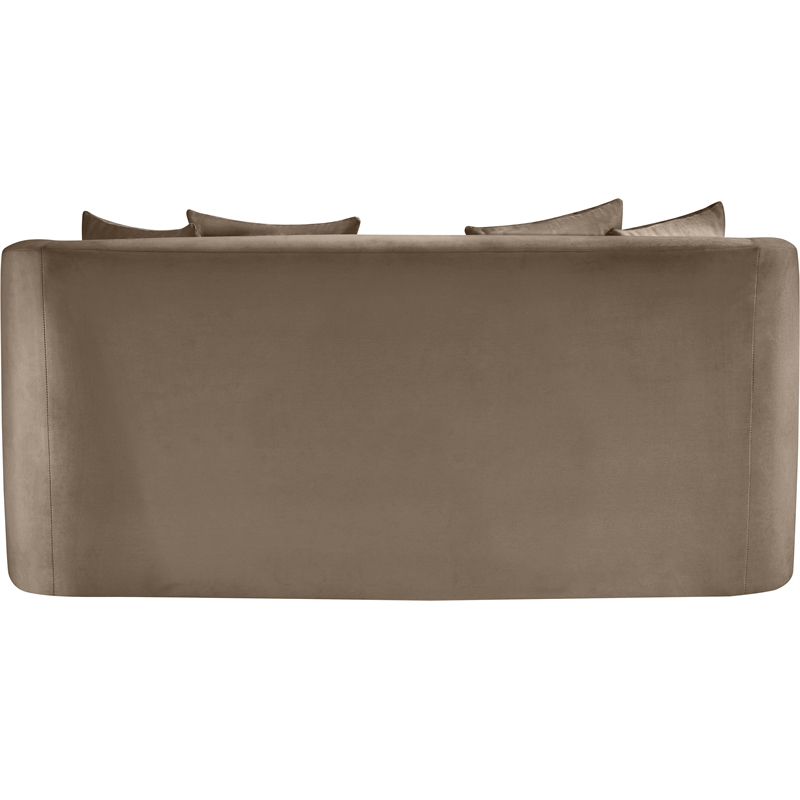 Pemberly Row Modern / Contemporary Taupe Velvet Fabric Loveseat