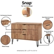Pemberly Row 2-Piece Standard 3-Drawer Dresser & 1.0 Nightstand in Golden Brown