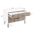 Pemberly Row 2-Piece Standard 3-Drawer Dresser and 1.0 Nightstand in Multi-Color