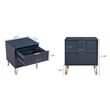 Pemberly Row 2-Piece Standard 3-Drawer Dresser and 2.0 Nightstand in Blue