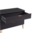 Pemberly Row 2-Piece Standard 3-Drawer Dresser and 2.0 Nightstand in Black