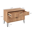 Pemberly Row 2-Piece Standard 3-Drawer Dresser & 2.0 Nightstand in Golden Brown