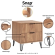 Pemberly Row 2-Piece Standard 3-Drawer Dresser & 2.0 Nightstand in Golden Brown
